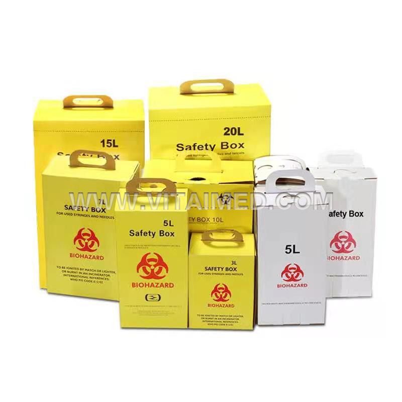 Medical Waste Collection Safety Boxes 5.0L Cardboard Sharps Container
