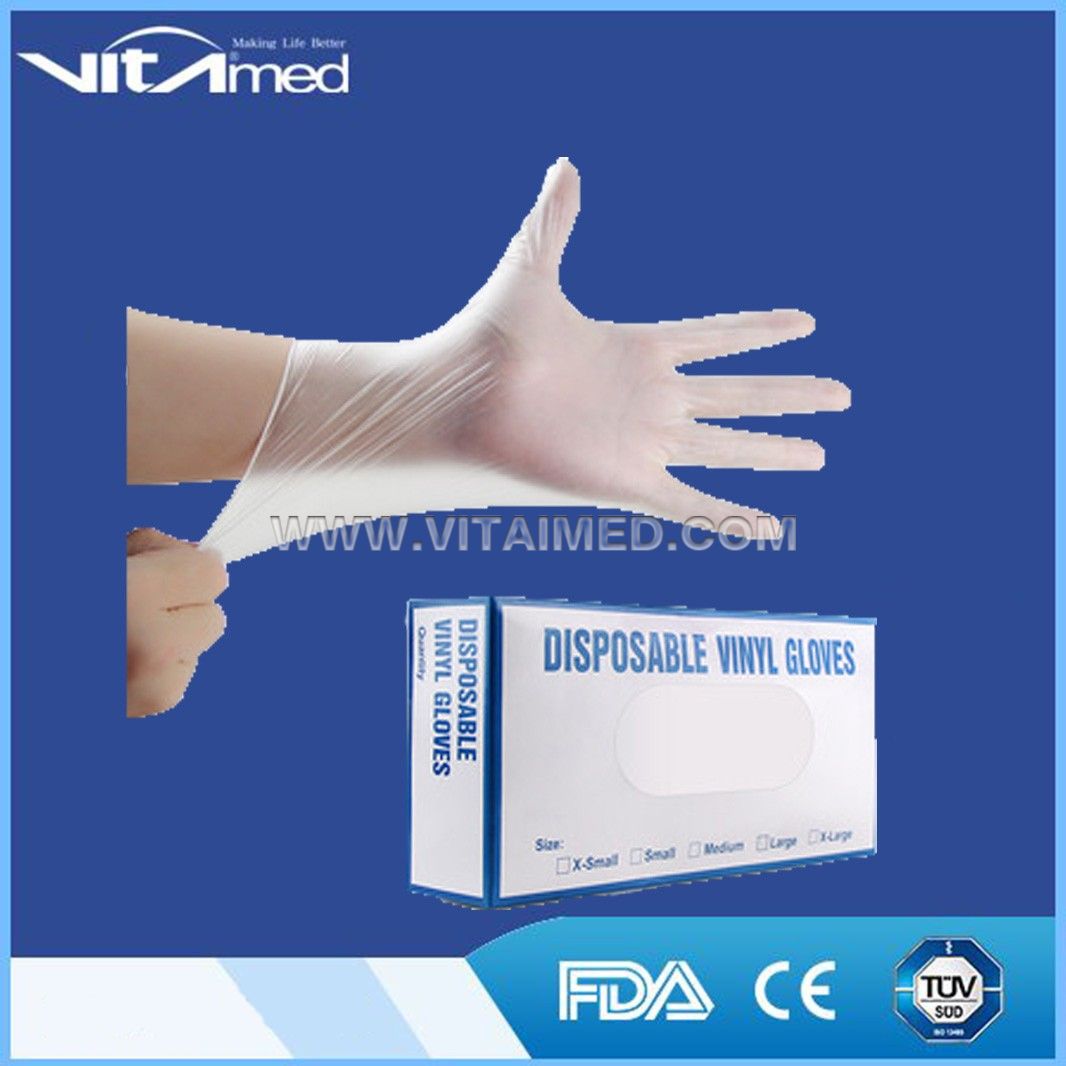 Powder free disposable vinyl examination gloves VIVE01